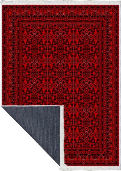 Makinede Yıkanabilen Leke Tutmaz Kolay Temizlenir Dokuma Taban Kumaş Üzerine Dijital Baskı Saçaklı Halı 80 x 140 cm