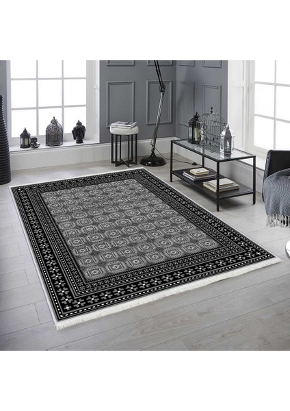 Makinede Yıkanabilen Leke Tutmaz Kolay Temizlenir Dokuma Taban Kumaş Üzerine Dijital Baskı Saçaklı Halı 160 x 230 cm