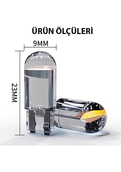T10 Beyaz LED Ampül 12V, Park, Plaka, Tavan Ampülü (2 Adet)