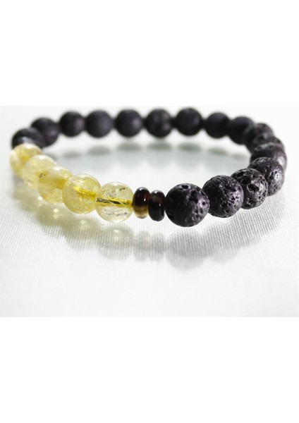 Ilgın Doğal Taş Lav Taşı - Sitrin Doğal Taş Tasarım Bileklik