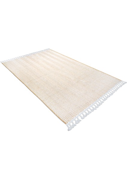 Moretti Trio Kabartmalı Bej Beyaz Zigzag Modern Halı fiyatları