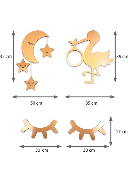 Design Otto Bebek - Çocuk Odası Duvar & Kapı Süsü Dekoratif Kirpik Leylek Aydede