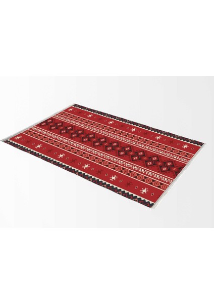 HV-SK-908 Etnik Saçaklı Dijital Baskı Soft Kilim