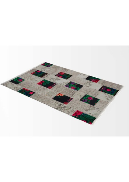 Hv-Sk-Ka4 Patchwork Saçaklı Dijital Baskı Soft Kilim