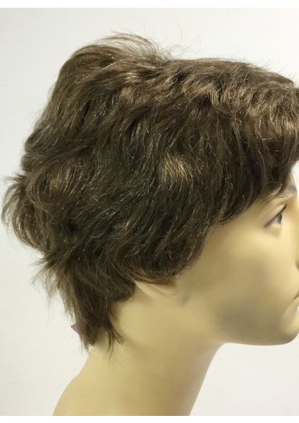 Açık Kumral Beyaz Kırçıllı Doğal Model Gerçek Saç Erkek Peruk fiyatları