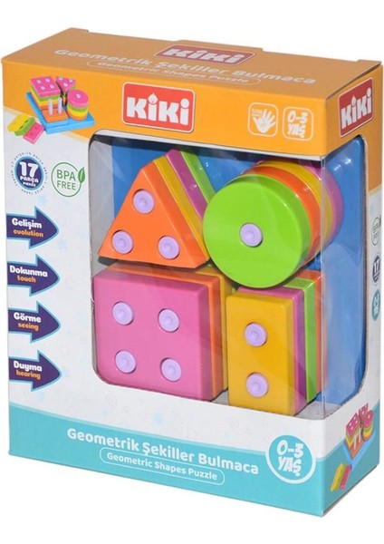 Kiki, Geometrik Şekiller Bulmaca, Bultak Oyunu, Eğitici Bulmaca, Zeka Geliştirici Oyuncak