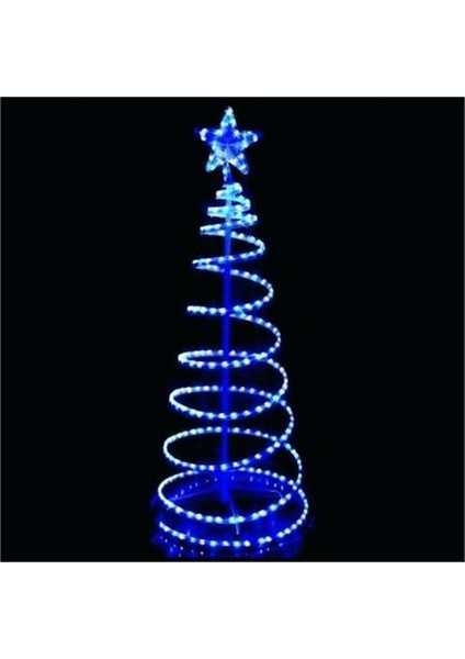 3 Metre Bez Hortum Şeklinde Spiral LED Işık 20 Ampül Mavi Renk