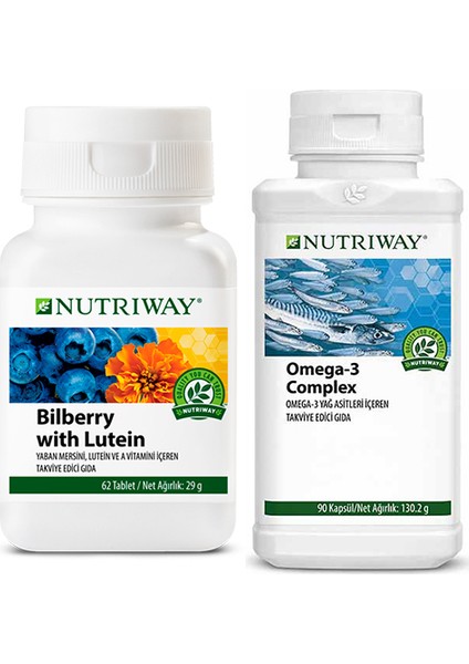 Nutriway Bilberry With Lutein ve Omega 3 Complex