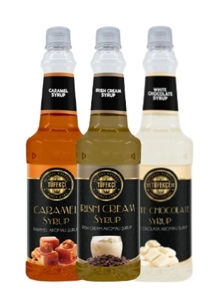 3lü Avantajlı Paket Karamel, Irish Cream ve Beyaz Çikolata Şurup 3X750 ml
