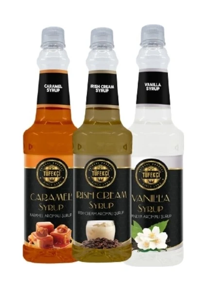 By Tüfekçi 3lü Avantajlı Paket Fındık, Irish Cream ve Vanilya Şurup 3X750 ml