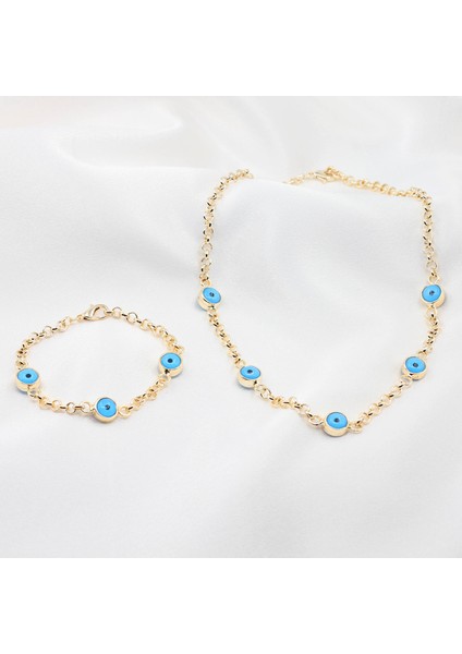 Nazar Boncuğu Detaylı Kolye Bileklik Kombin