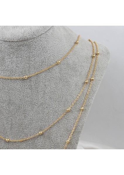 Üç Boy Sıralı Top Boncuklu Kombin Kolye fiyatları