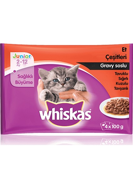 Pouch Multipack Yavru Kedi Etli Konserve Mama Çeşitleri 4 x 100 gr