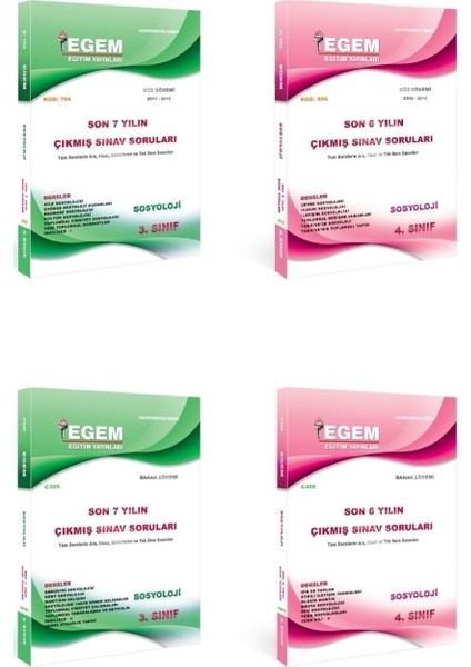 AÖF Sosyoloji 3 ve 4. Sınıf Çıkmış Sorular