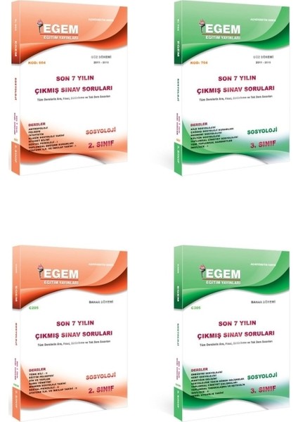 AÖF Sosyoloji 2 ve 3. Sınıf Çıkmış Sorular Güz-Bahar