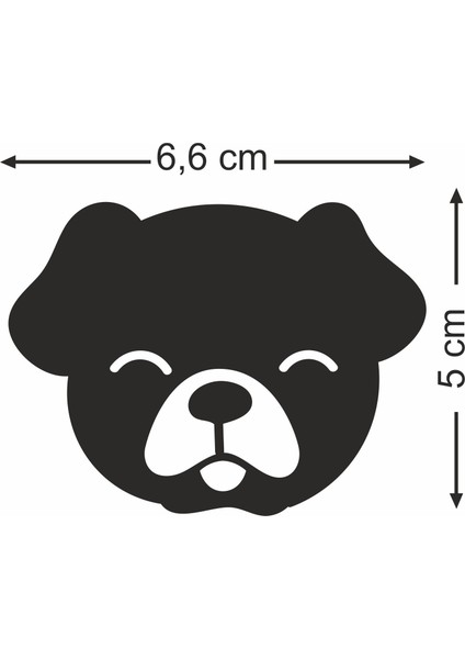 Mat Siyah Sevimli Köpek Duvar Sticker 50 Adet