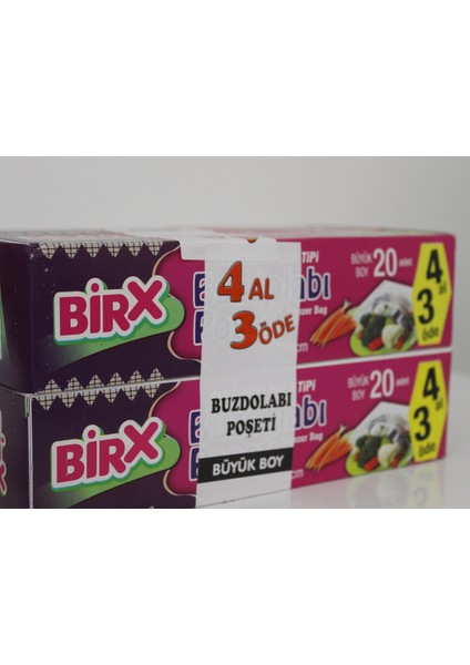 20'li x 4 Paket 30 x 45 Cmbüyük Boy Buz Dolap Poşeti