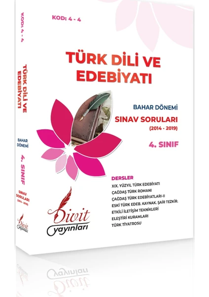 Divit Yayınları AÖF Türk Dili ve Edebiyatı 4. Sınıf 8. Yarıyıl Bahar Dönemi Çıkmış Sınav Sorusu 2014-2019 Dahil 6 Yıl