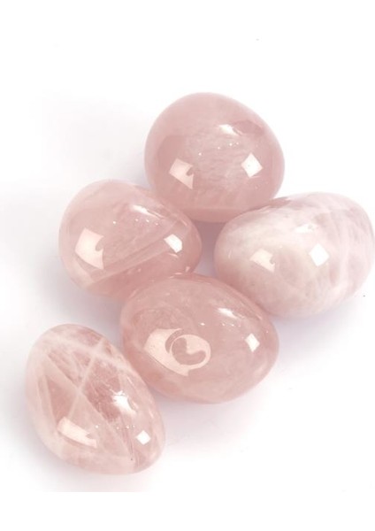 Pembe Kuvars Doğal Taş Tamburlanmış Parça Stres Taşı