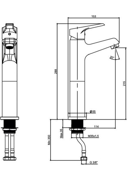 Vısıa Plus Yüksek Lavabo Bataryası Krom N3012702