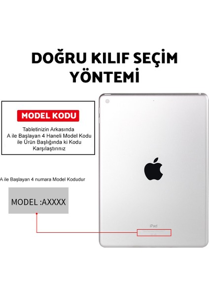 Apple iPad 5.nesil 2017 9.7 Inç A1822, A1823 Kılıf Dönebilen Standlı Kapaklı Tablet Kılıf Siyah