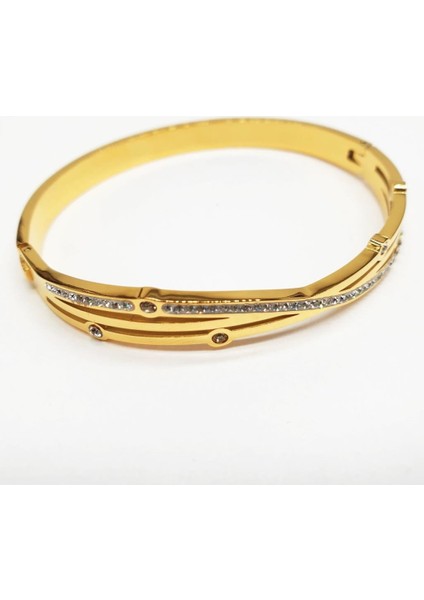 Altın Renk Sarmal Taşlı Kadın Bileklik fiyatları