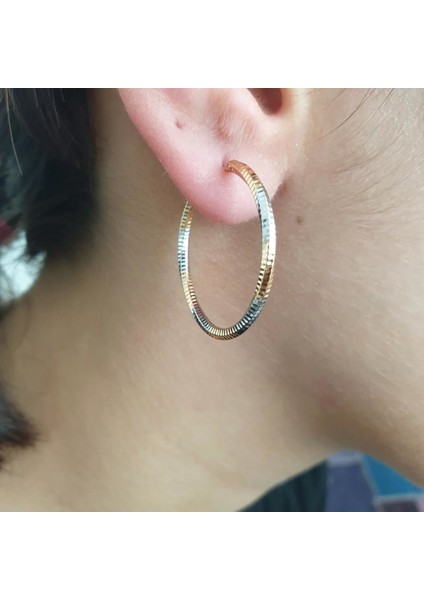 Beyaz ve Sarı Karışımlı Halka Küpe fiyatları