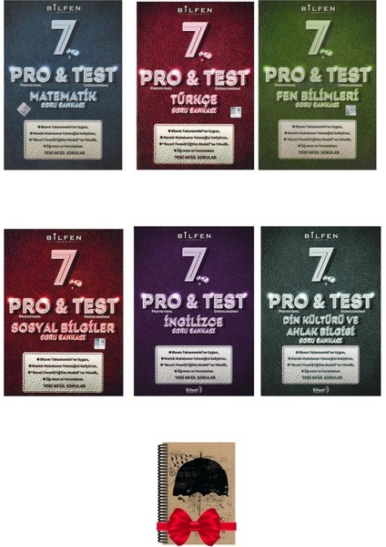 7. Sınıf Matematik Fen Türkçe Sosyal Ingilizce Din Kültürü Pro Test Seti - Kraft Defter