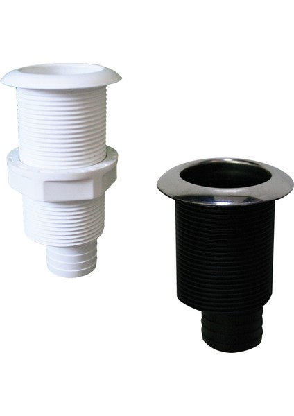 Thru-Hull 1 ½", W/displaced Hose Barb, Ø31MM, L87, White