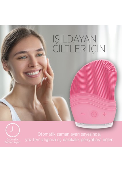 PSC03 Sonic Titreşimli Yüz Temizleme Cihazı - Pembe