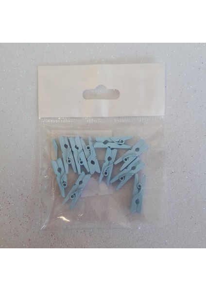 Mavi Küçük Dekoratif Mandal 10'lu