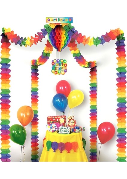Kağıt Süs Seti Happy Birthday Renkli