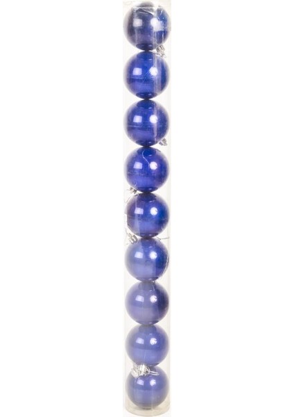 Yılbaşı 9'lu Boru Top Süs Lacivert
