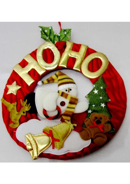 Yılbaşı Kapı Süsü Oval Ho Ho 28 cm ( Küçük)