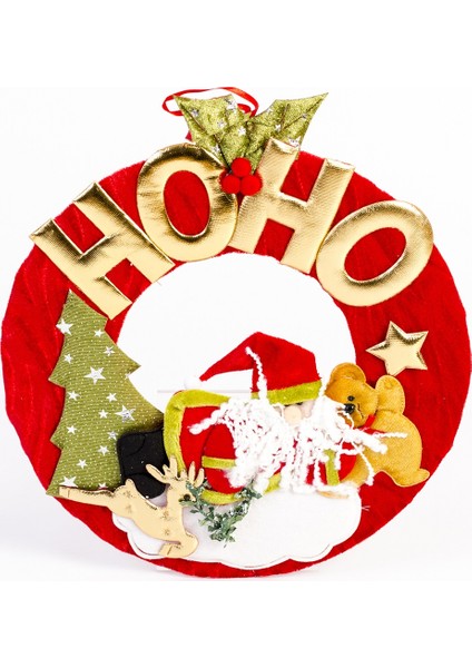 Yılbaşı Kapı Süsü Oval Ho Ho 28 cm ( Küçük) modelleri