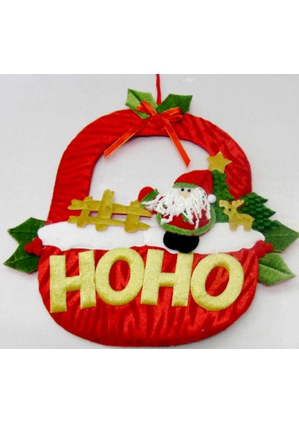 Yılbaşı Kapı Süsü Oval Ho Ho 26CM x 36CM (Büyük)