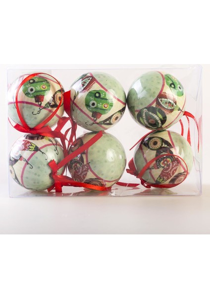 Yılbaşı Süs 6'lı Yeşil Göz modelleri