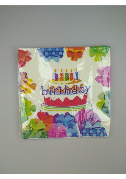 Peçete Happy Birthday Pastalı 20'li