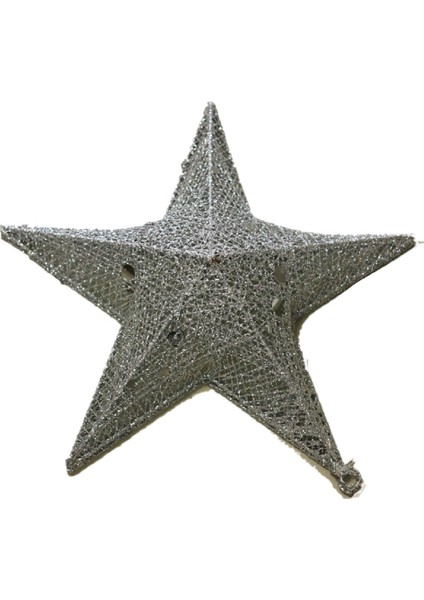 Yılbaşı Gümüş Yıldız Dekor Süs 3 Boyutlu 65 cm