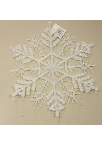 Yılbaşı Silikon Simli Kar Tanesi Asma Süs 44 cm