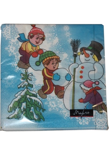 Yılbaşı Peçete Kardanadam ve Çocuklar 20'li