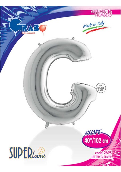 Harf Folyo Balon 40" Gümüş -G-