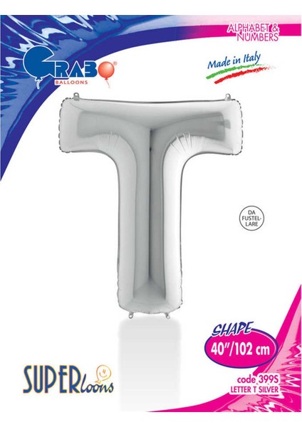 Harf Folyo Balon 40" Gümüş -T- fiyatları