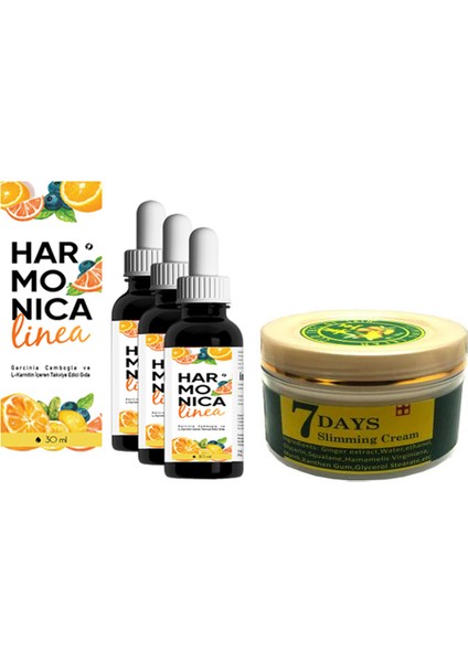 Linea 30ML Damla 3 Adet + 7days Slimming Cream Ginger Miracle 100ML Vücut Bakım Kremi Zencefil Mucizesi 1 Ad
