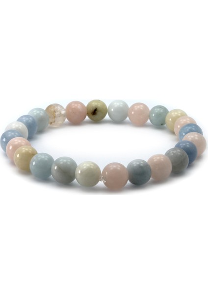 8 mm Morganit Akuamarin Helidor Karma Doğal Taş Çakra Kadın Bileklik fırsatları
