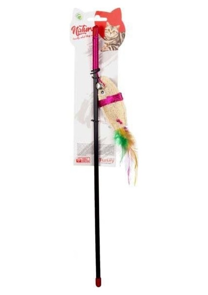 PTC-052 Doğal Sünger Balık Kedi Olta Oyuncağı 45 cm