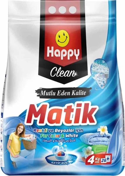 Clean Toz Çamaşır Deterjanı Renkli ve Beyazlar Için 4 kg