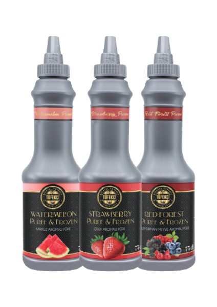 3lü Avantajlı Paket Karpuz, Çilek ve Kırmızı Orman Meyveleri Meyve Püresi 3 x 1 Lt