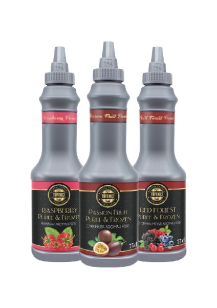 3lü Avantalı Paket Frambuaz, Çarkıfelek ve Kırmızı Orman Meyveleri Meyve Püresi 3 x 1 Lt