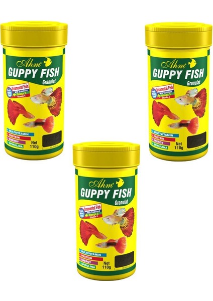 Guppy Fish Granulat 100 ml - 3 Adet